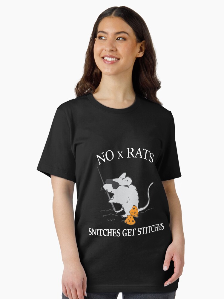 No Rats Snitches Get Stitches Funny Rat T-Shirt