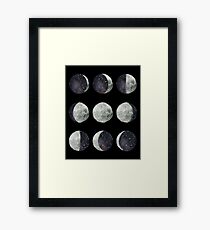 Moon Phases - Moon shirt - Moon dress - Moon sticker- Watercolor & Ink Framed Print