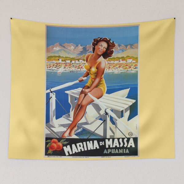 Item preview, Vintage Marina di Massa Italian travel advertising designed and sold by aapshop.