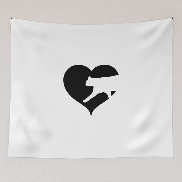 Item preview, Cat with heart silhouette designed and sold by RetroFuchs.