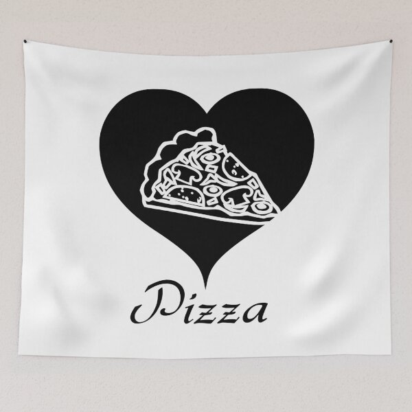 Item preview, Heart pizza black designed and sold by RetroFuchs.