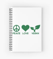 Peace love vegan Spiral Notebook