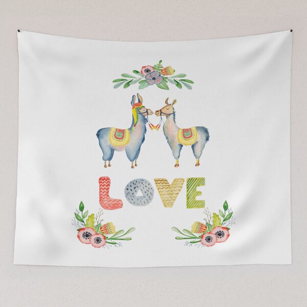 Item preview, Llama Love Watercolor Alpaca Lover Design designed and sold by Maryna Denysenko.