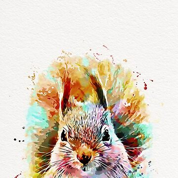 Artwork thumbnail, Squirrel Painting by mugdesignstudio