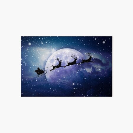 Item preview, Santa Claus Reindeer Christmas Night Moon designed and sold by livianasgifts.