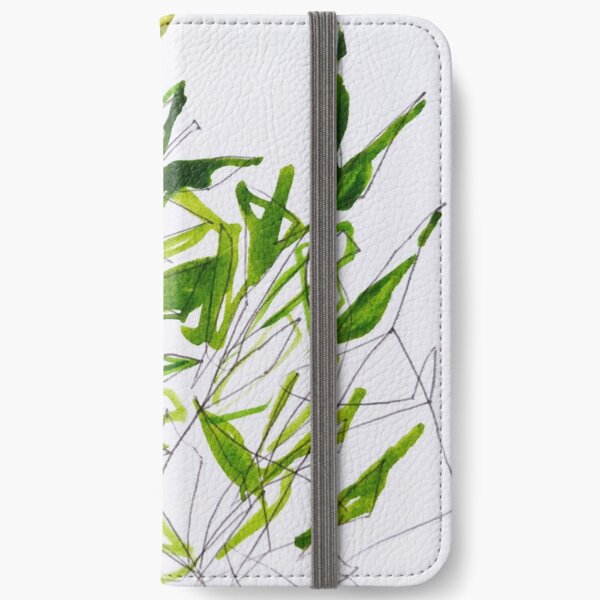 Scribbled leaves iPhone Wallet