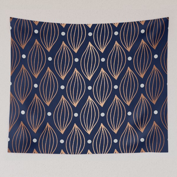 Item preview, COPPER WAVE - NAVY BLUE designed and sold by JANHVI SOLANKI.