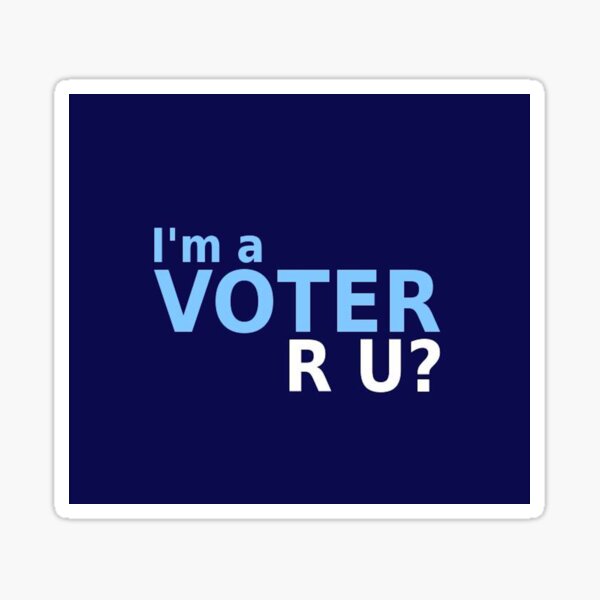 Navy I'm A Voter Sticker