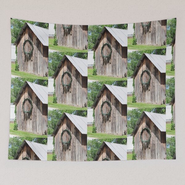 Item preview, Old Barn with Large Wreath Decoration designed and sold by 2CrabbySisters.