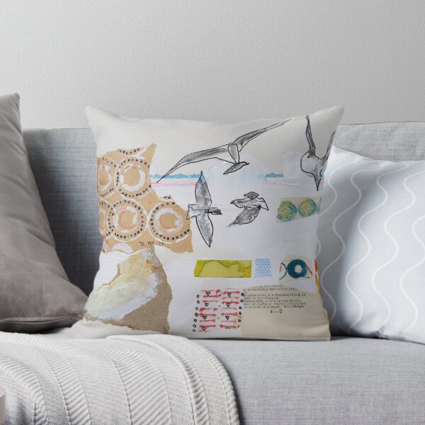Grey Gulls Throw Pillow