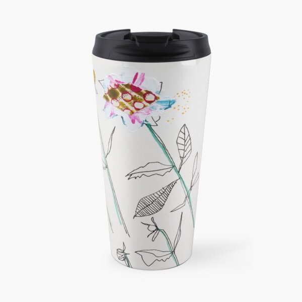 Drawn Flowers Travel Mug