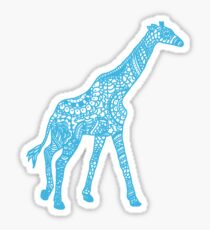 Printed Giraffe - Blue Sticker