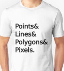 Punkte, Linien, Polygone, Pixel Unisex T-Shirt