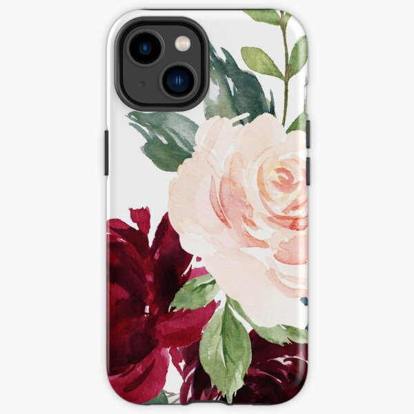 Pink burgundy floral bouquet iPhone Tough Case