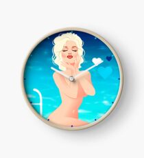 Marilyn by the pool Clock