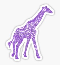 Printed Giraffe - Purple Sticker