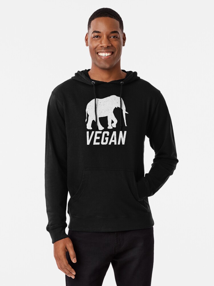 Alternate view of elephant vegan Lightweight Hoodie