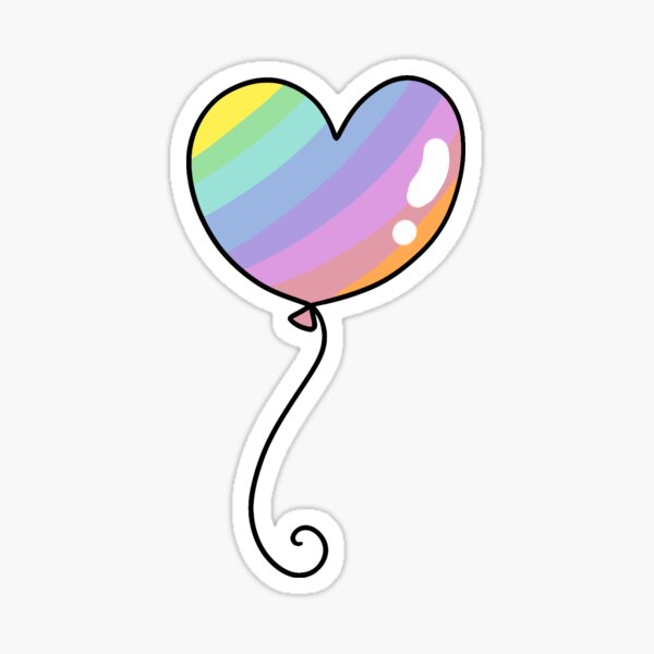 Item preview, Rainbow Pastel Heart Balloon designed and sold by SaradaBoru.