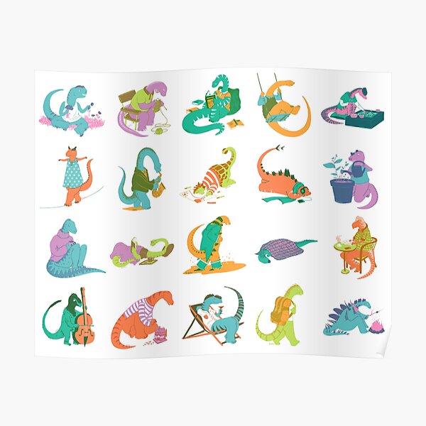 Fresques de dinos Poster