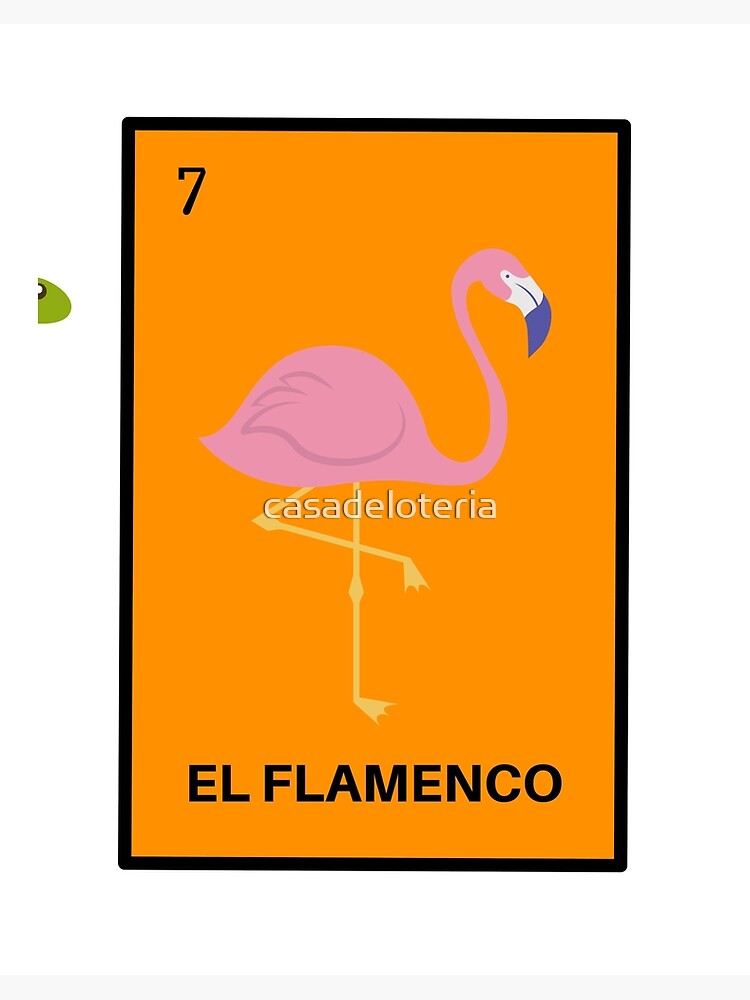 El Flamenco Mexican Loteria Bingo Card Flamingo