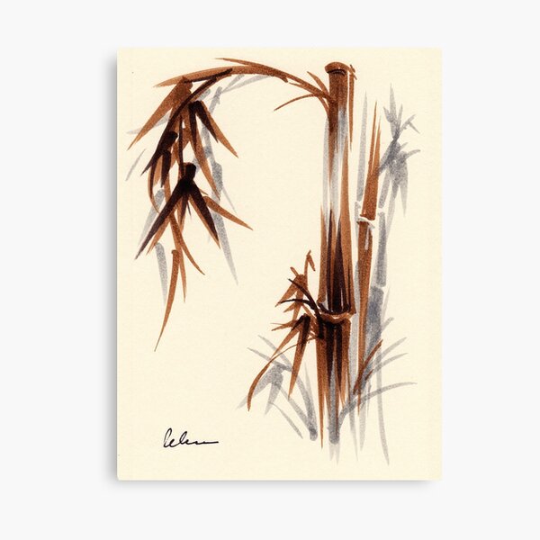 Huntington Gardens Plein Air Bamboo Drawing #1 Canvas Print