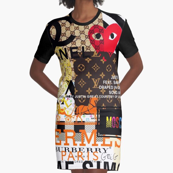Fashions Collage Graphic T-Shirt Dress