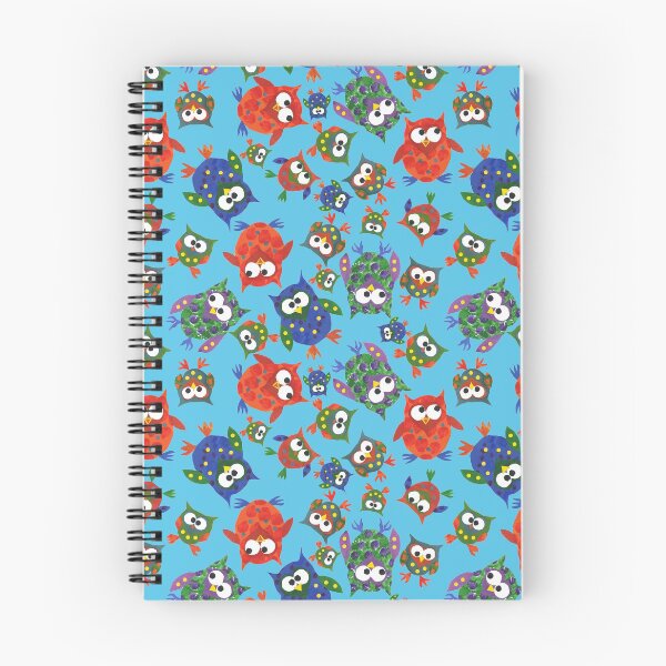 Item preview, Cute Quirky Owls on Blue Background designed and sold by Judy Adamson.
