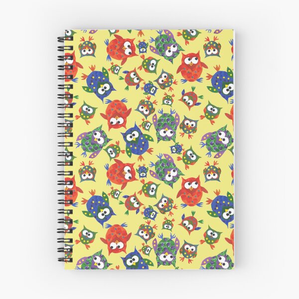 Item preview, Cute Quirky Owls on Yellow Background designed and sold by Judy Adamson.