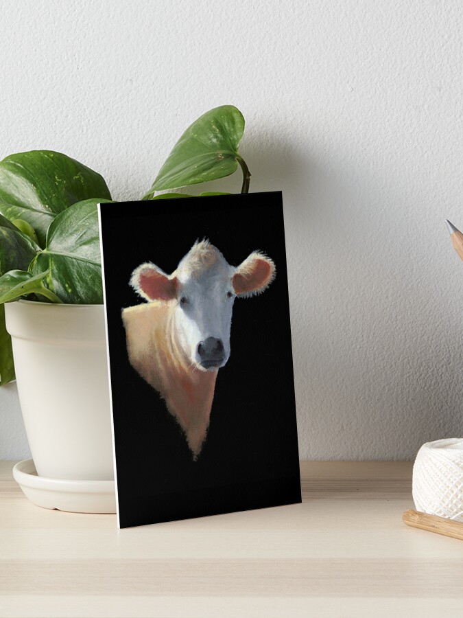 Simmental Cow on Black: Farm Animal, Realism, Oil Pastel Art Art Board  Print for Sale by Joyce Geleynse