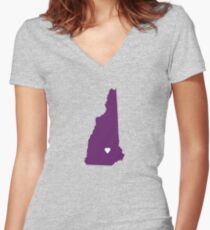 New Hampshire Love in Purple Women's Fitted V-Neck T-Shirt