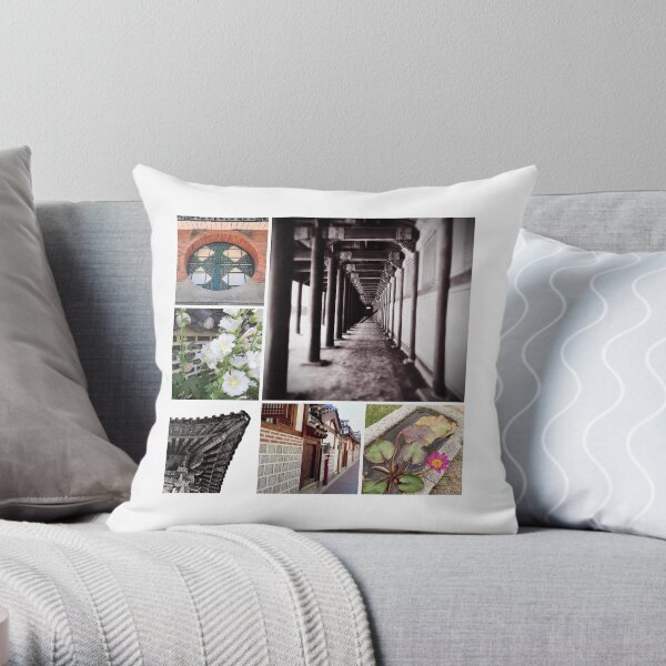 Seoul Collage Throw Pillow