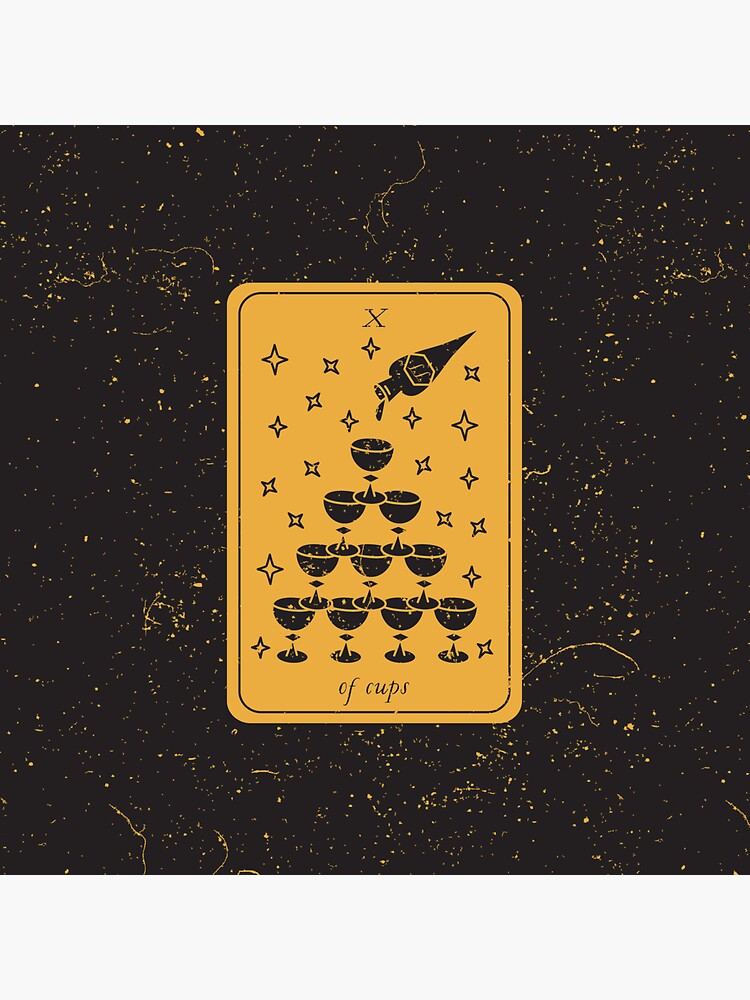 "Tarot Card X of Cups" Sticker by SydneyKoffler Redbubble