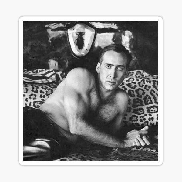 Nicolas Cage in bed Sticker