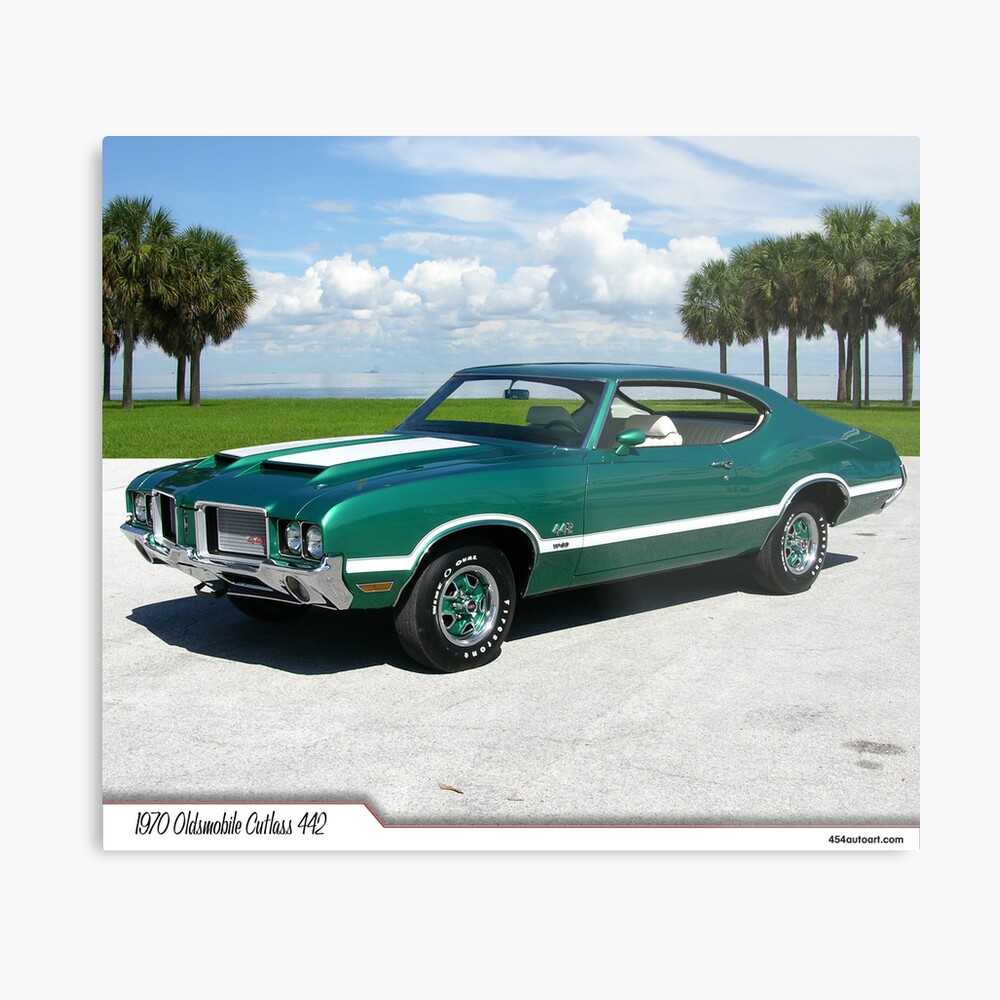 1970 Oldsmobile Cutlass 442 Metal Print By 454autoart Redbubble