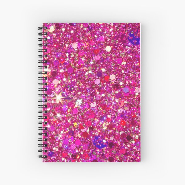 Holographic Hot Pink Glitter Drips Sketchbook Notebook