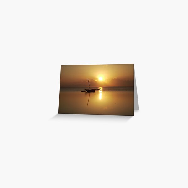 Becalmed boat, Bamburi, Kenya Greeting Card