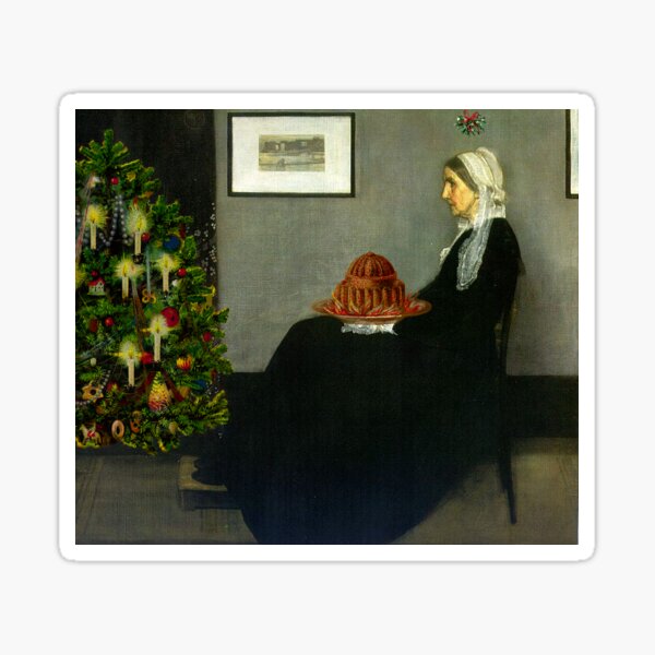 Whistler's Mother Christmas Sticker