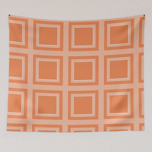 Item preview, Orange Check Gingham and Polka Dots Mix'n'Match designed and sold by Judy Adamson.