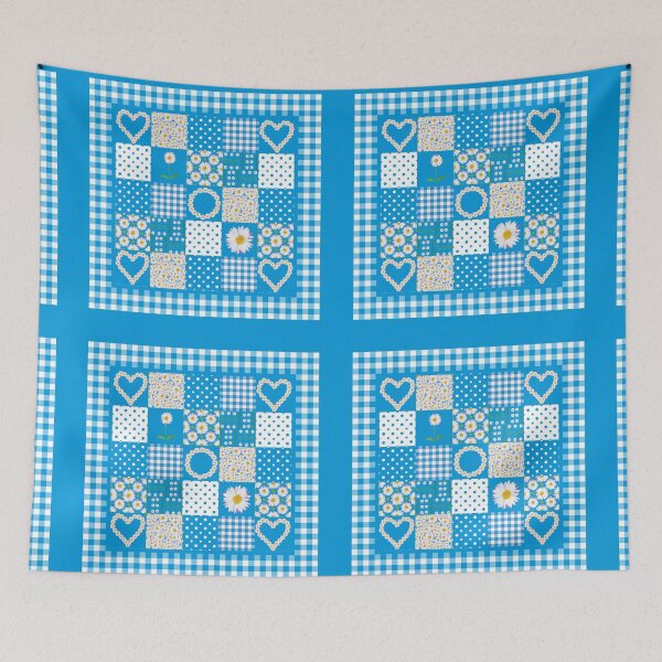 Artikelvorschau, Daisy Ketten Faux Patchwork und Check Gingham entworfen und verkauft von Judy Adamson.