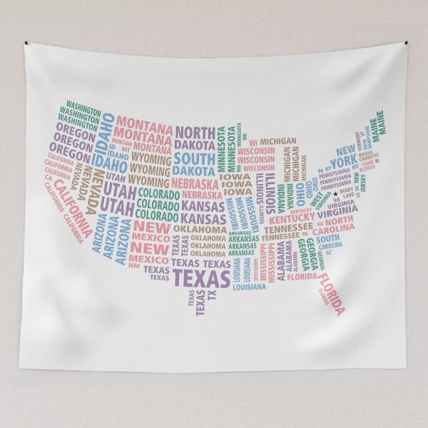 Item preview, States as Text Map designed and sold by palmprints.