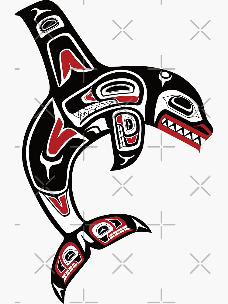 "Pacific Northwest Native Orca Killer Whale" Sticker for Sale by