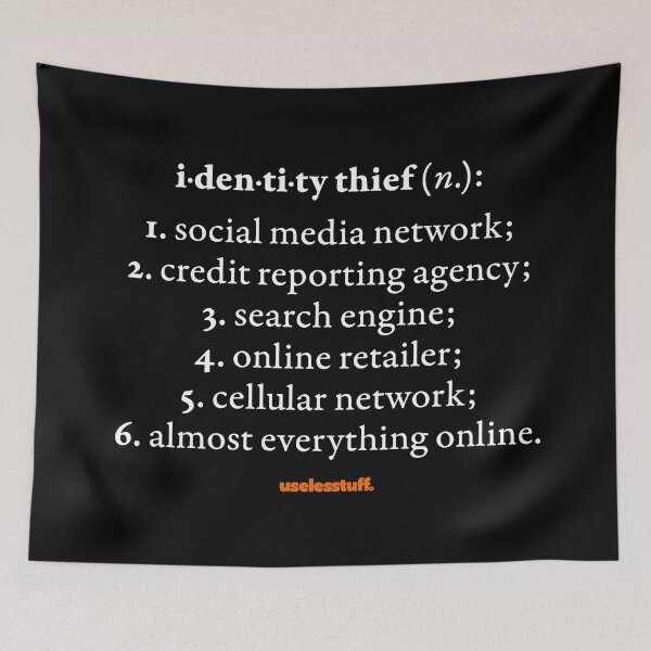 Item preview, 16270-01-BDK – Uselesstuff® Dictionary – Identity Thief – Online (White) designed and sold by Uselesstuff.