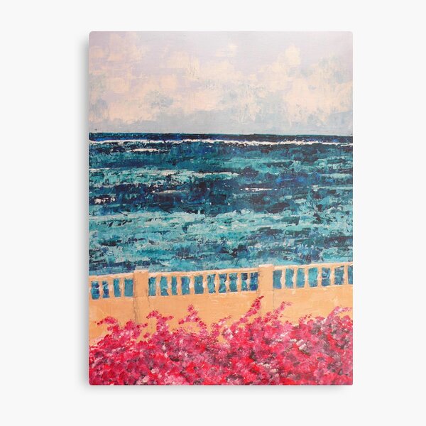 Bougainvillea against the wall, Shelley Beach, Kenya Metal Print