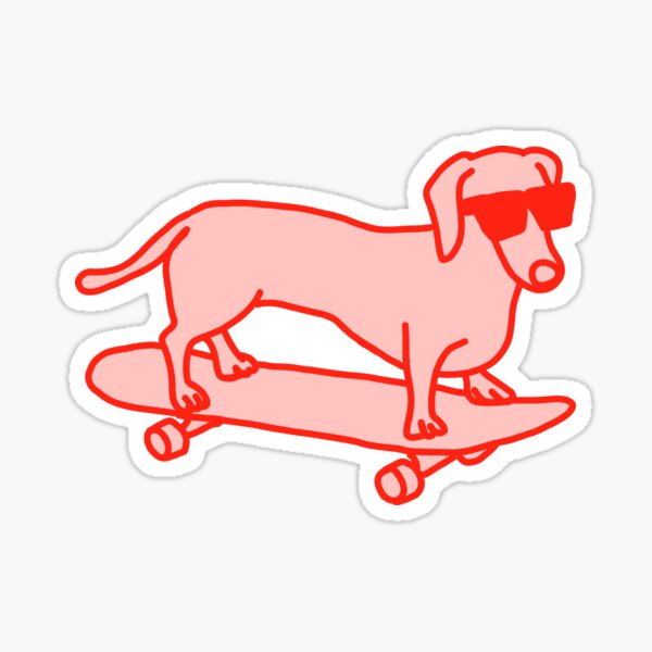 Skateboard Dog Stickers for Sale