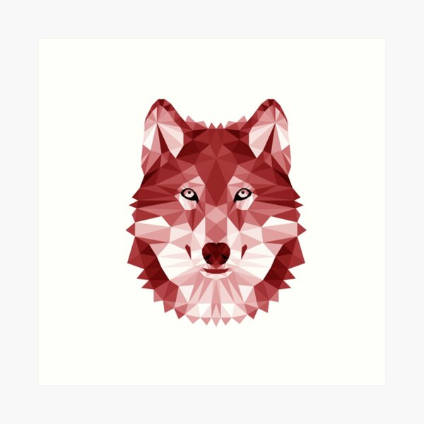 Geometric Wolf Art Print