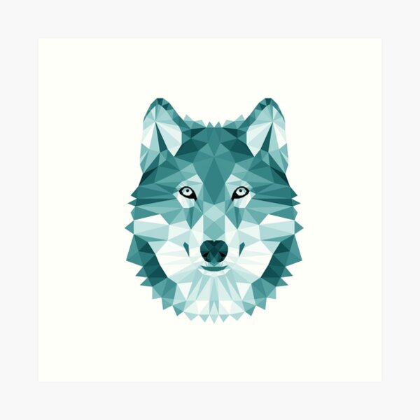 Geometric Wolf Art Print