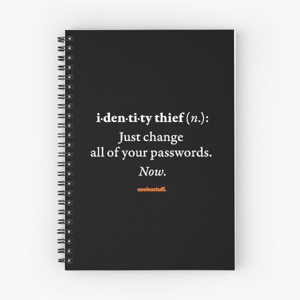 Item preview, 16270-02-BDK – Uselesstuff® Dictionary – Identity Thief – Compromised (White) designed and sold by Uselesstuff.