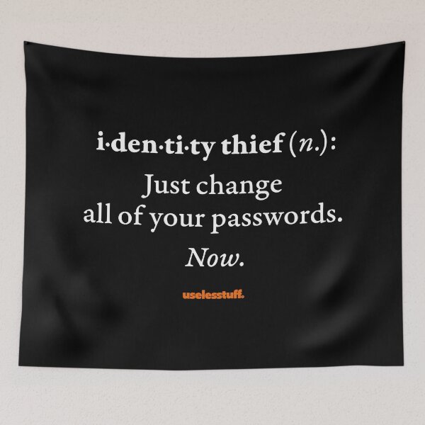 Item preview, 16270-02-BDK – Uselesstuff® Dictionary – Identity Thief – Compromised (White) designed and sold by Uselesstuff.