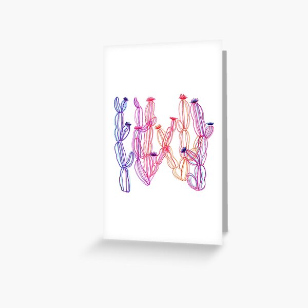 Neon Cactus Greeting Card