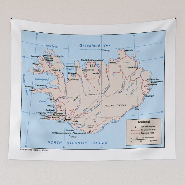 Item preview, Map of Iceland (1981) designed and sold by allhistory.